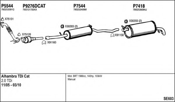 FENNO SE603 Exhaust System